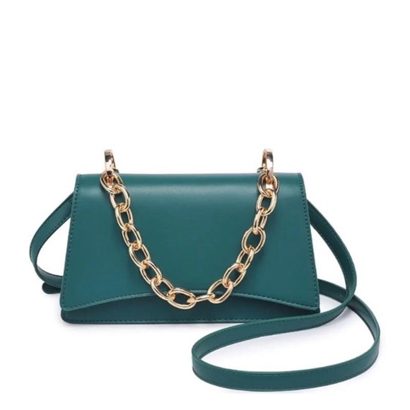 Francesca’s CROSSBODY CHAIN BAG- GREEN - Picture 3 of 6